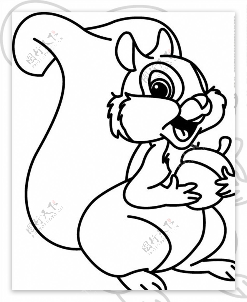 四年级可打印简笔画填色画活动 小学生松鼠绘画💛巧艺网