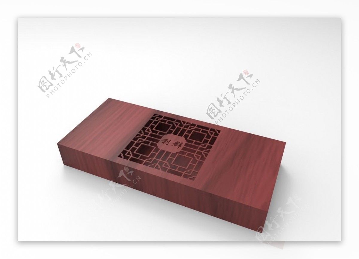 木质镂空花纹三格精美包装盒