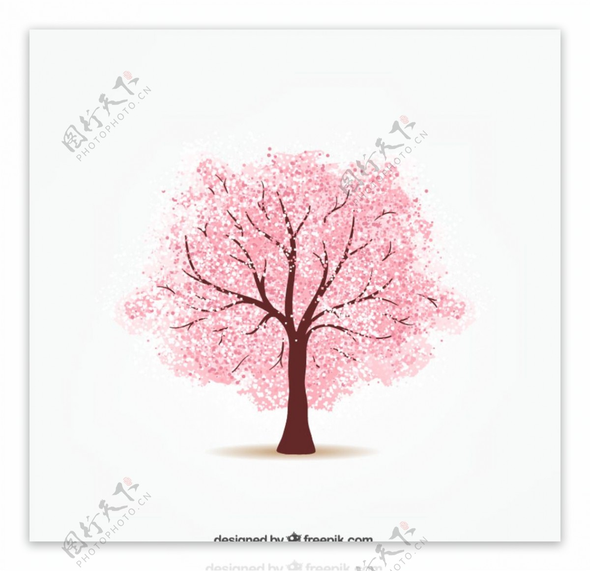 粉红色的树木