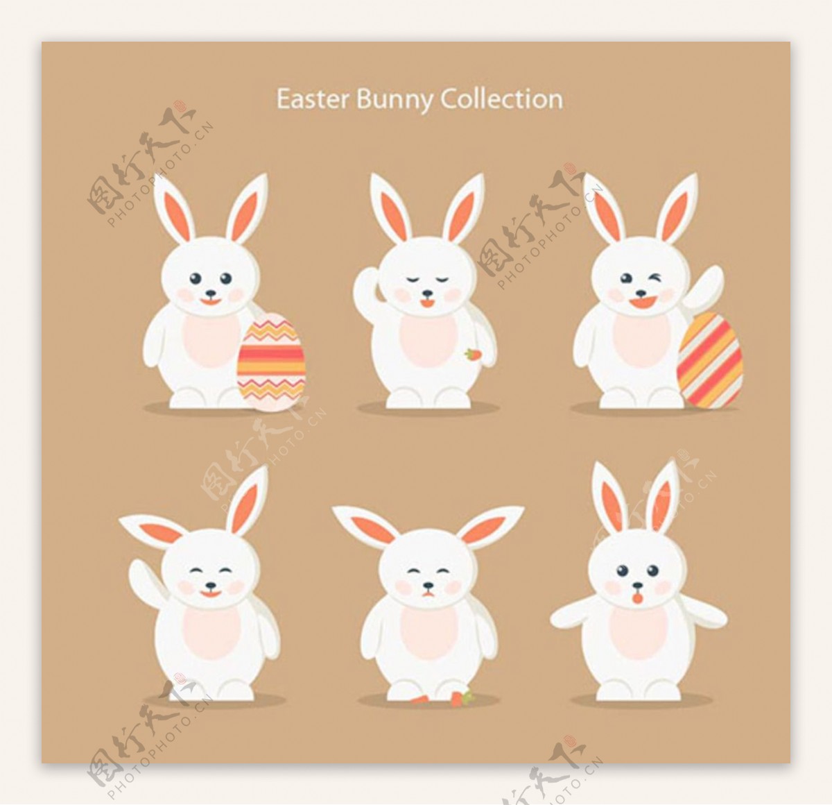 快乐复活节卡通兔子