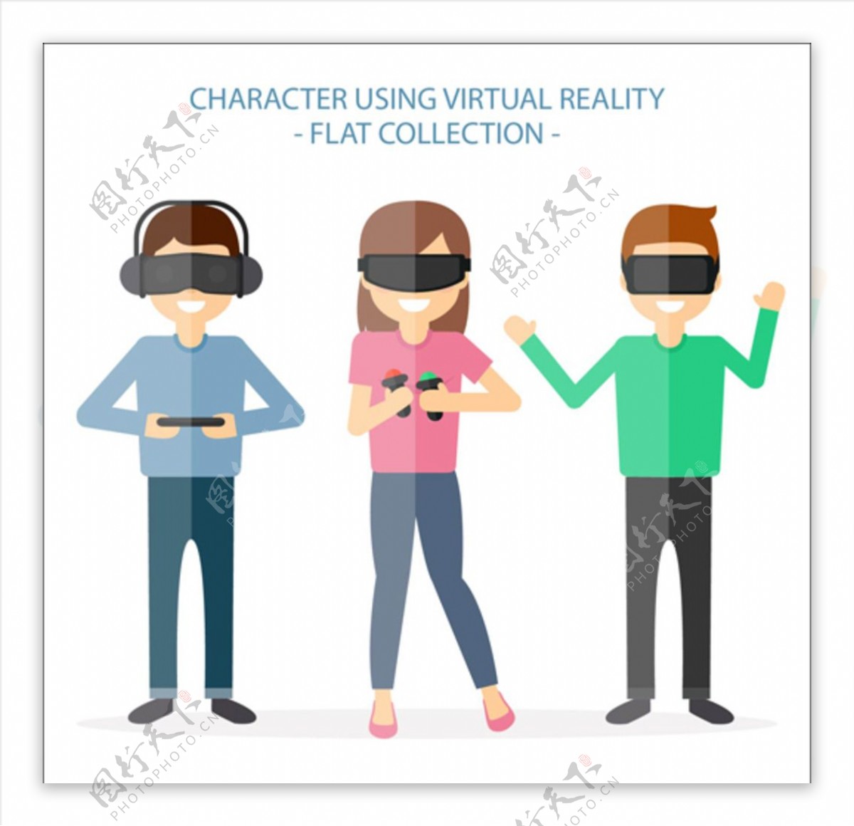 戴VR虚拟现实眼镜的孩子