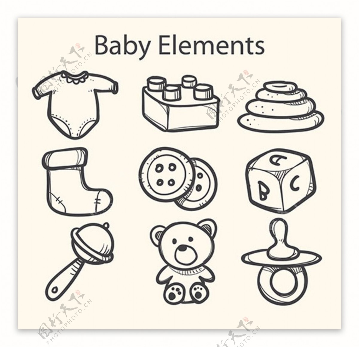 手绘母婴儿童宝宝元素