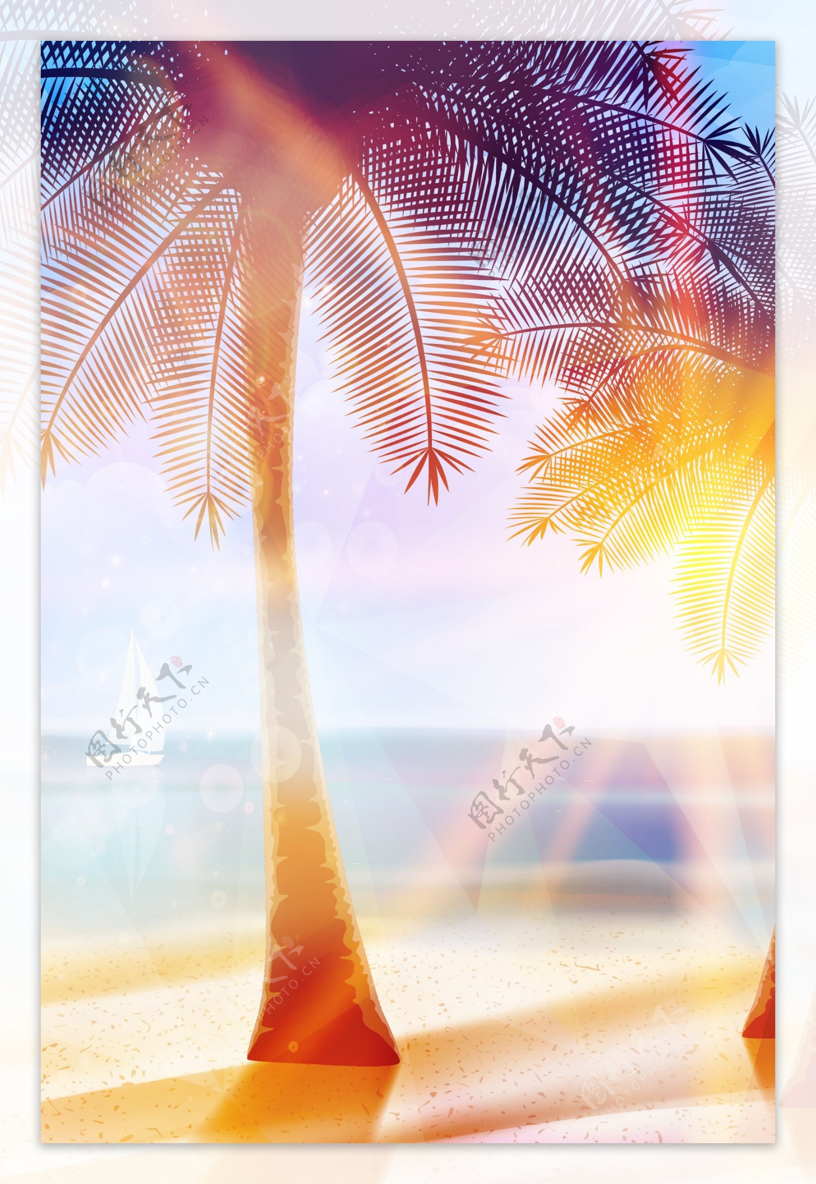 海边椰子树海报