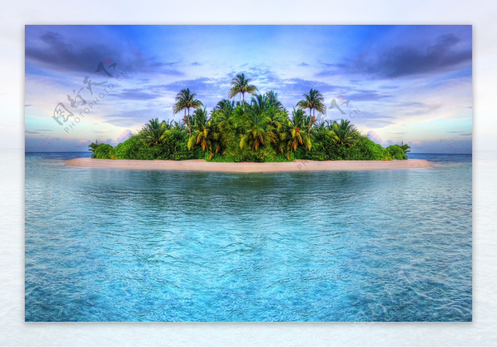椰树海岛风景图片