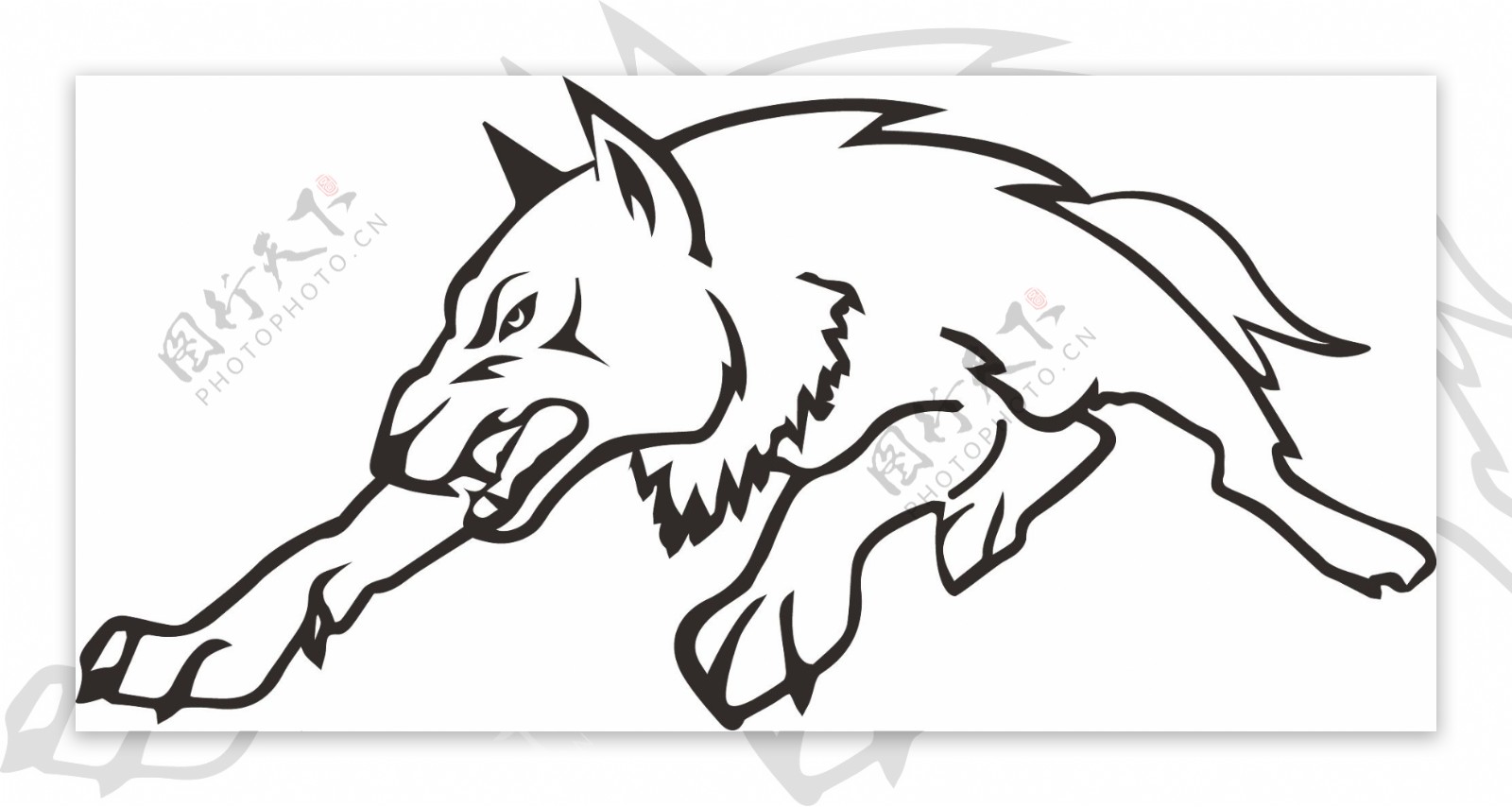 线条图案狼logo狼线条矢量图