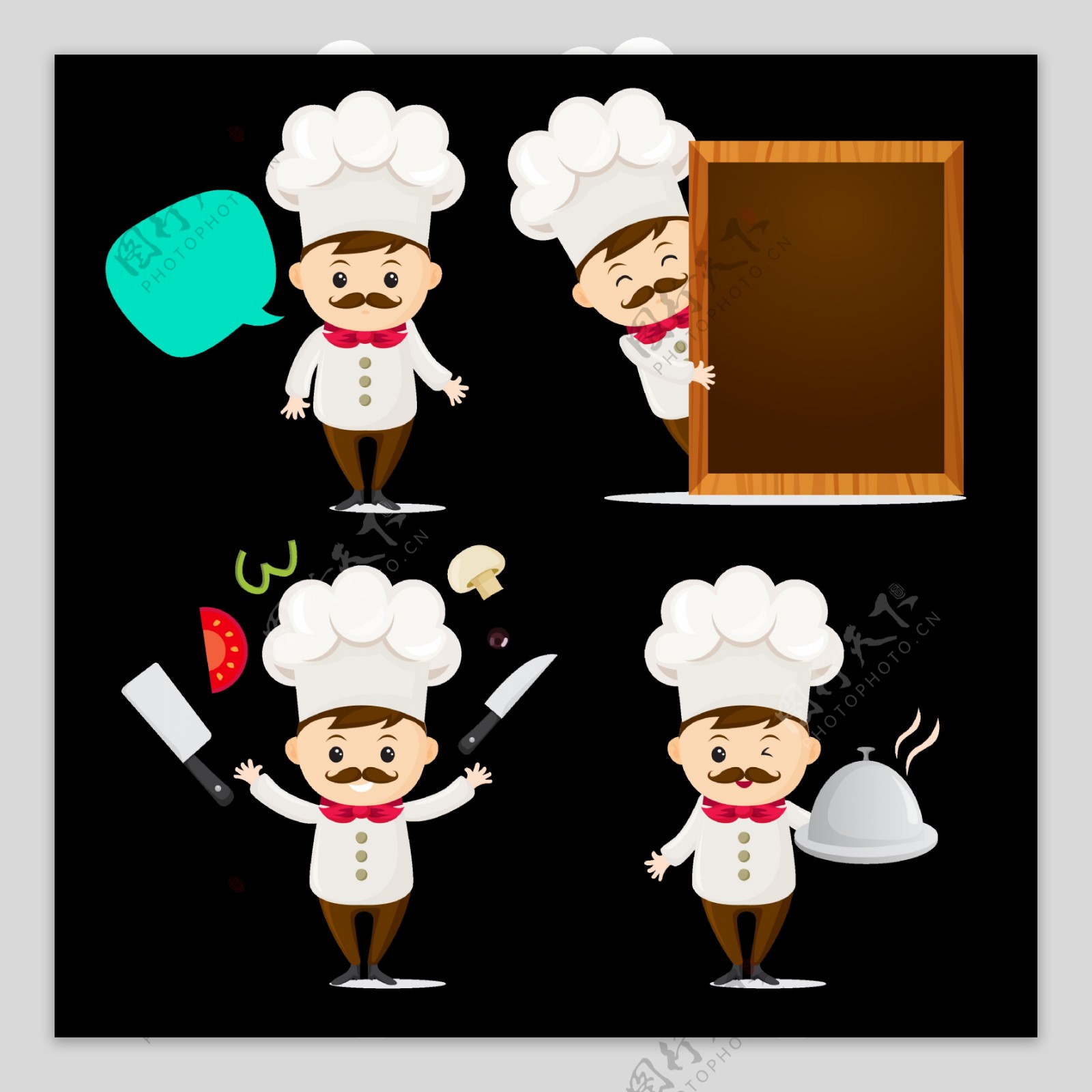 可爱职业厨师插图免抠png透明图层素材
