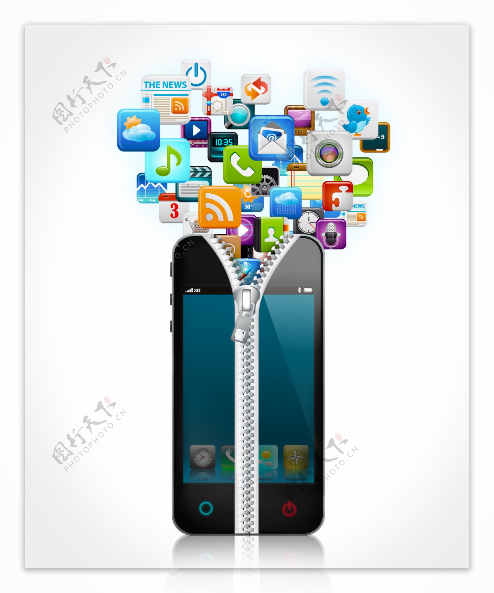 智能手机与手机应用程序图片
