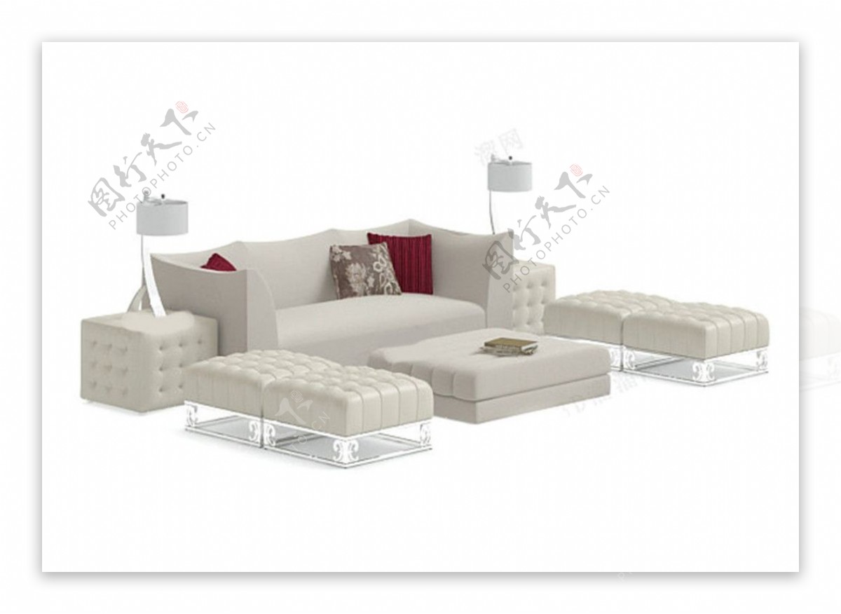 欧式沙发模板下型欧式沙发模型源文件室内模型