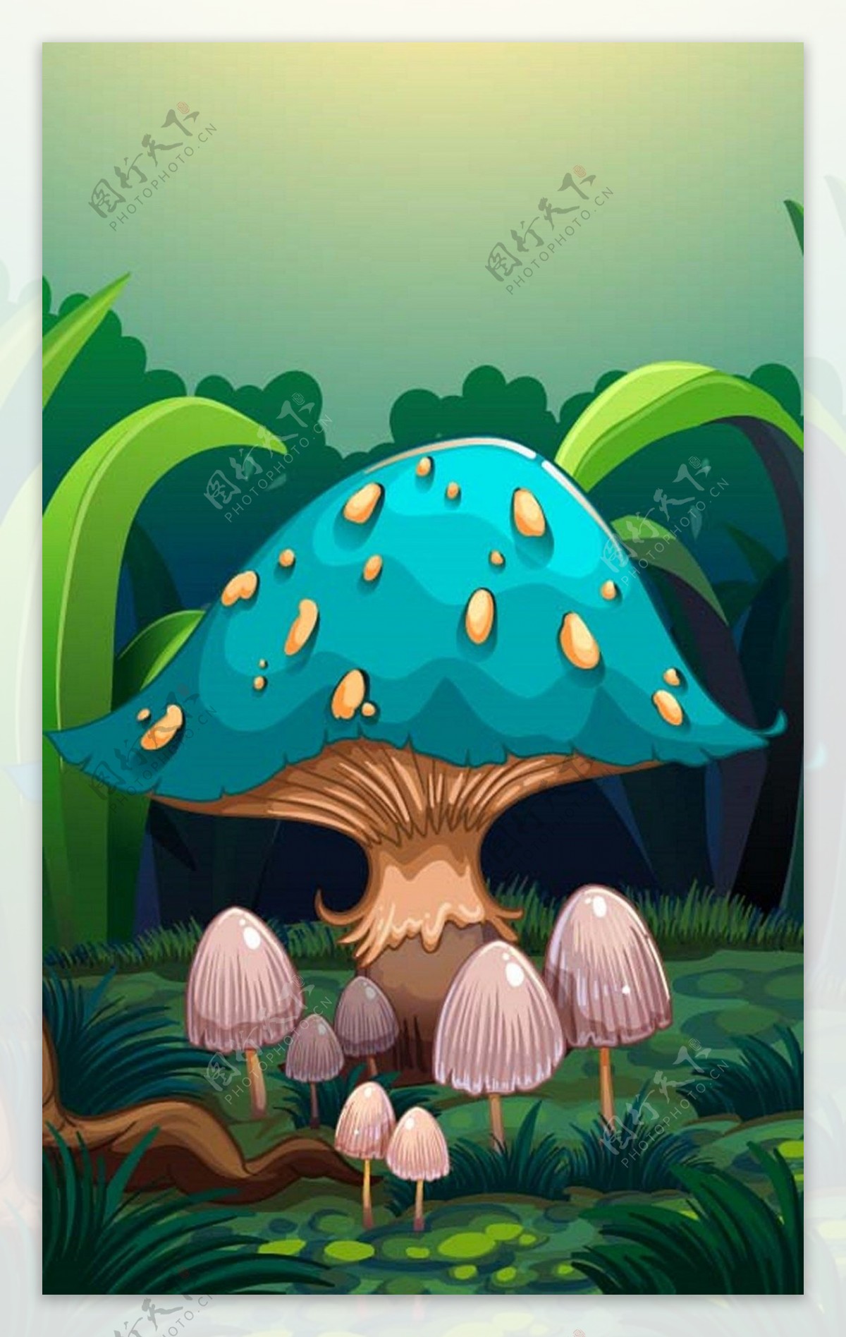 童话世界卡通蘑菇图片