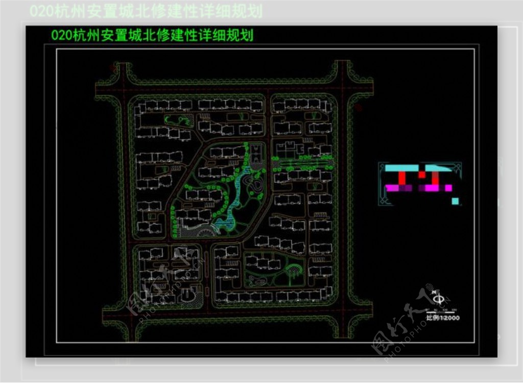 杭州安置城北修建性详细规划CAD景观图纸