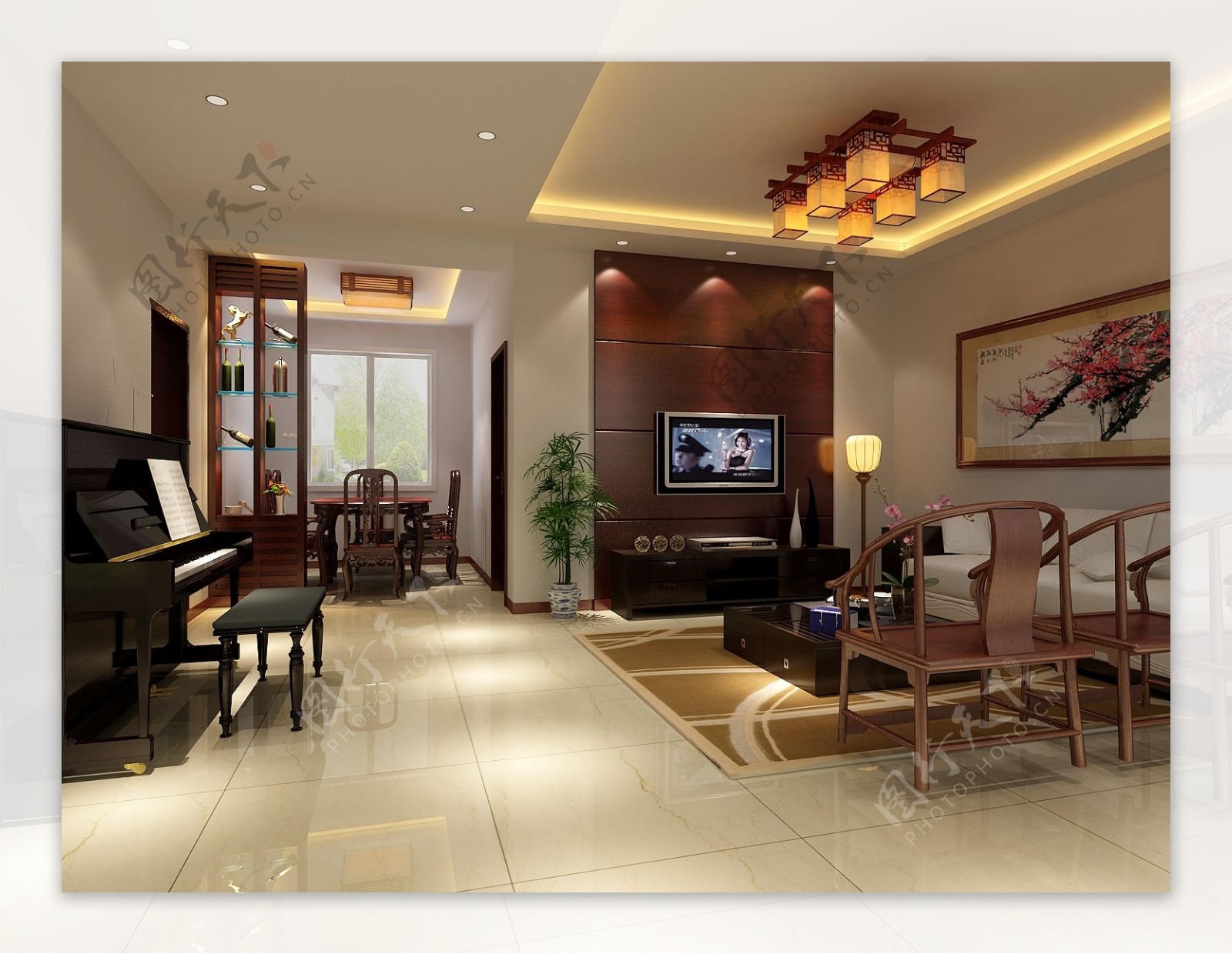 中式家具客厅模型