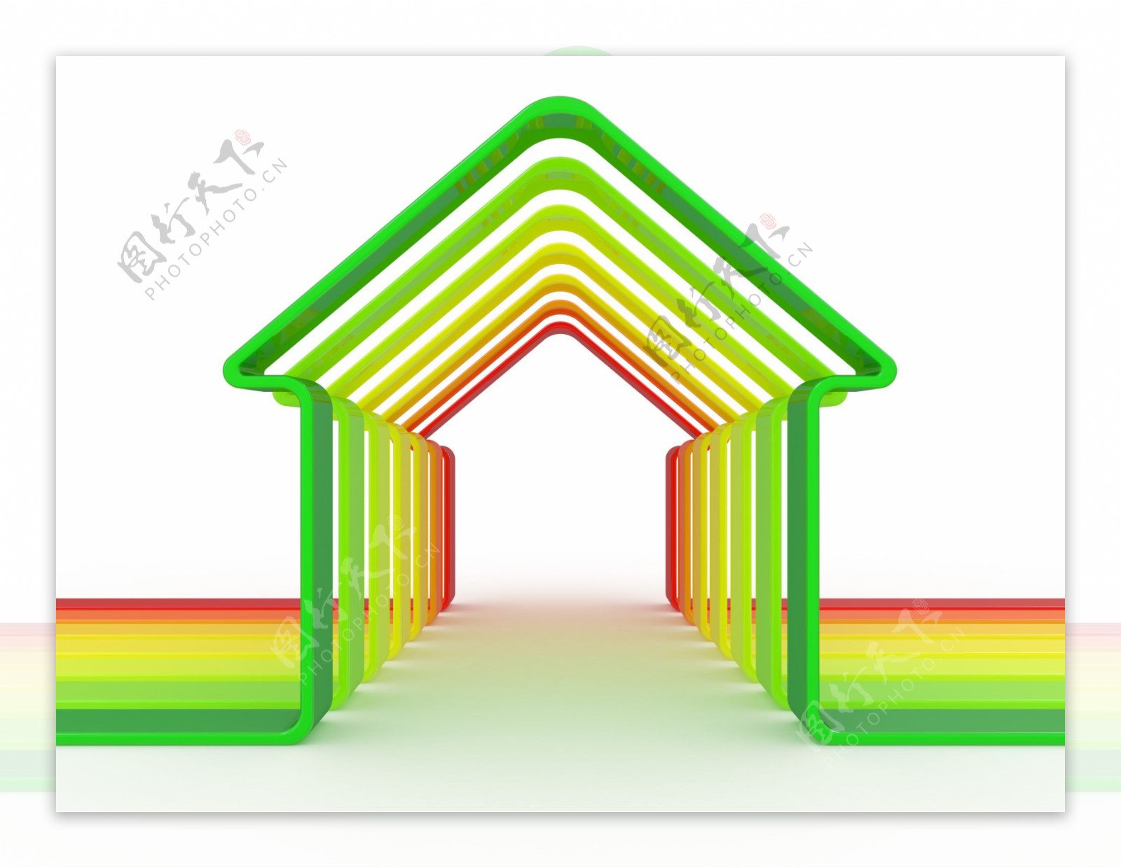 彩色立体房子框架图片