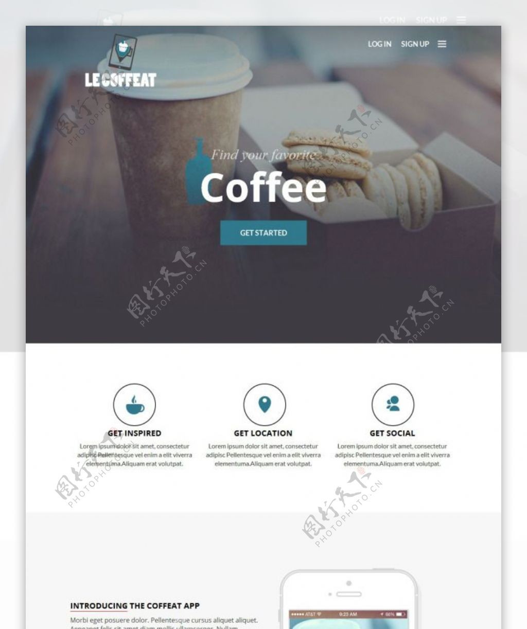 咖啡甜点店铺信息网页模板