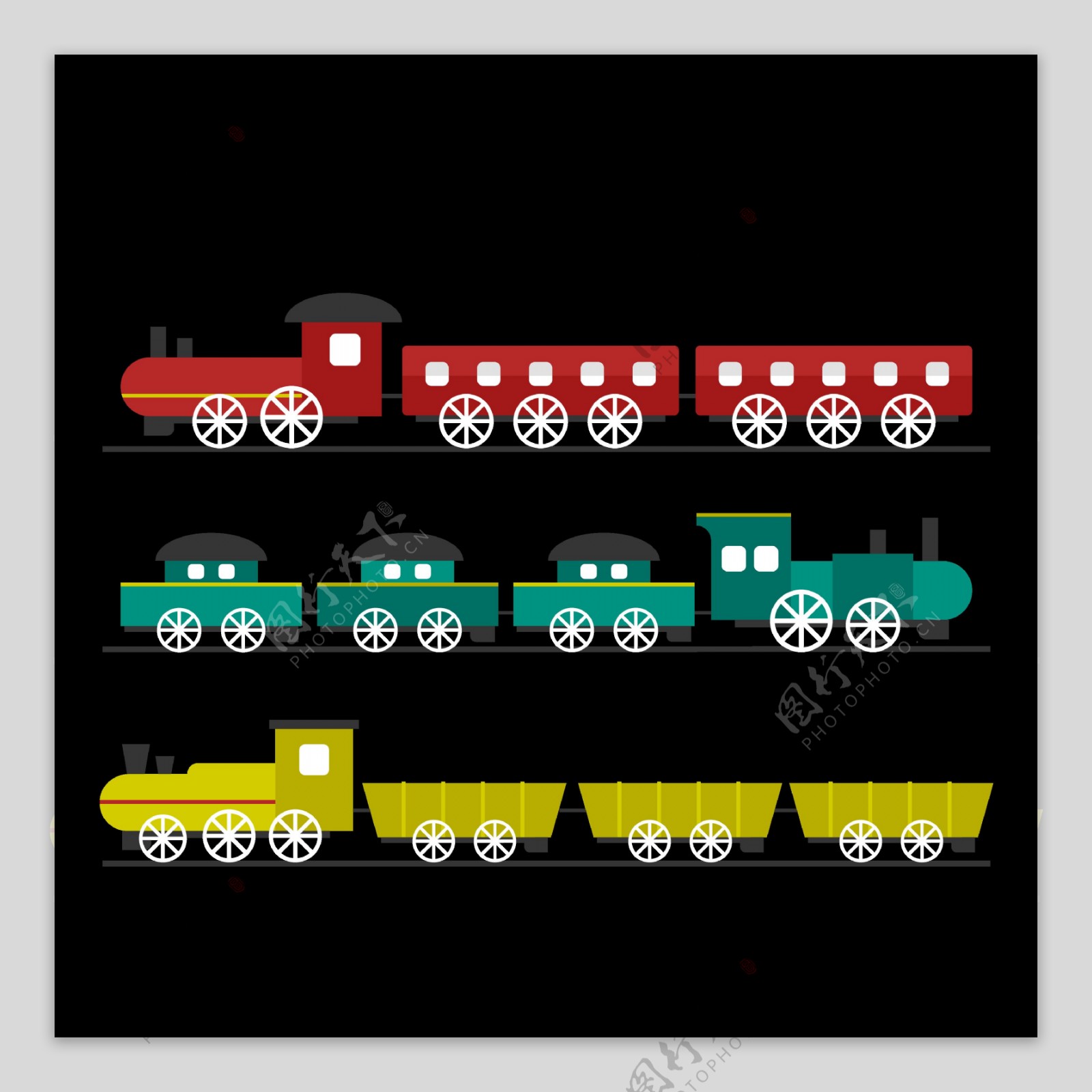 卡通风格玩具火车插图免抠png透明素材