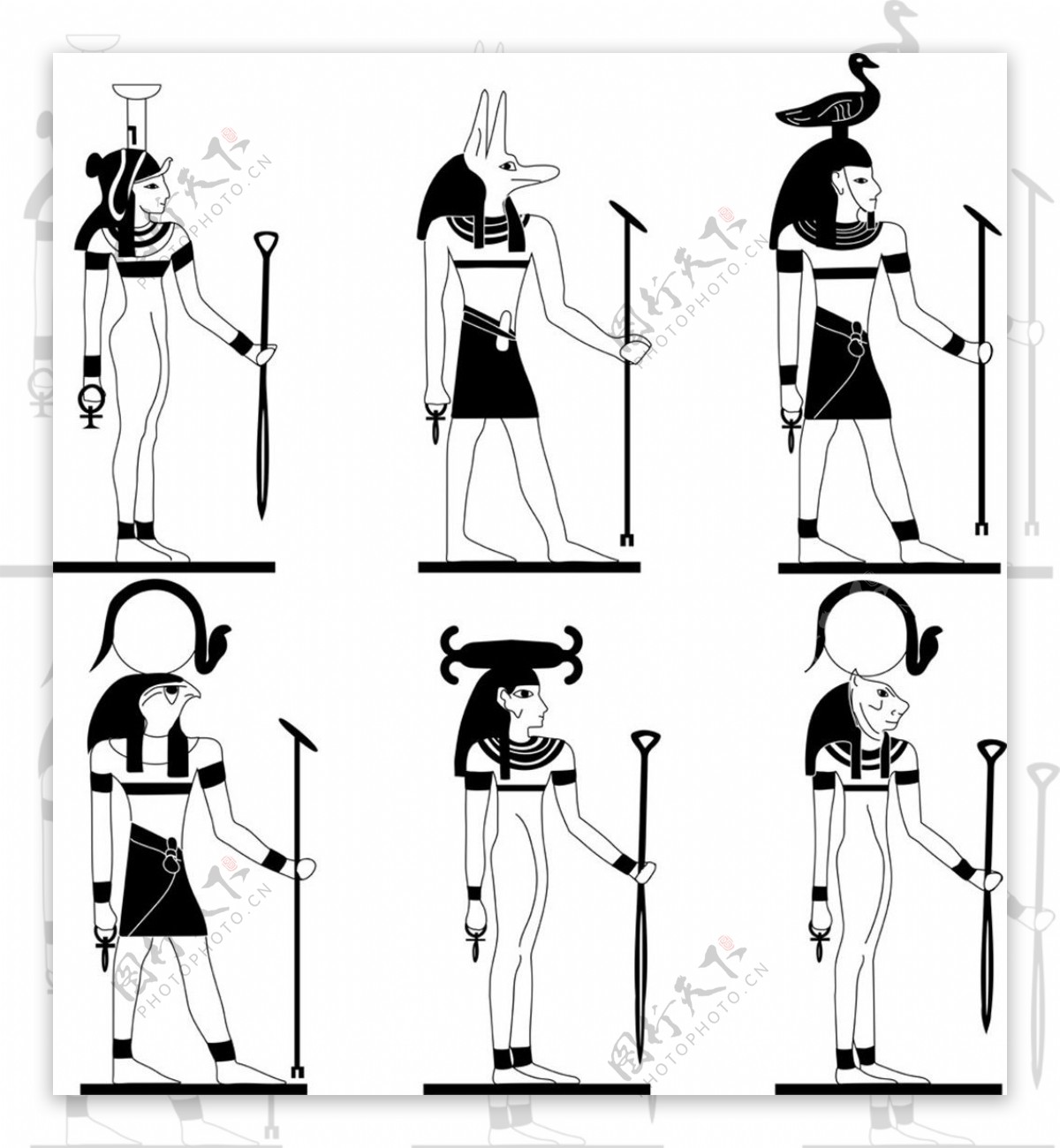 埃及神像插画图片