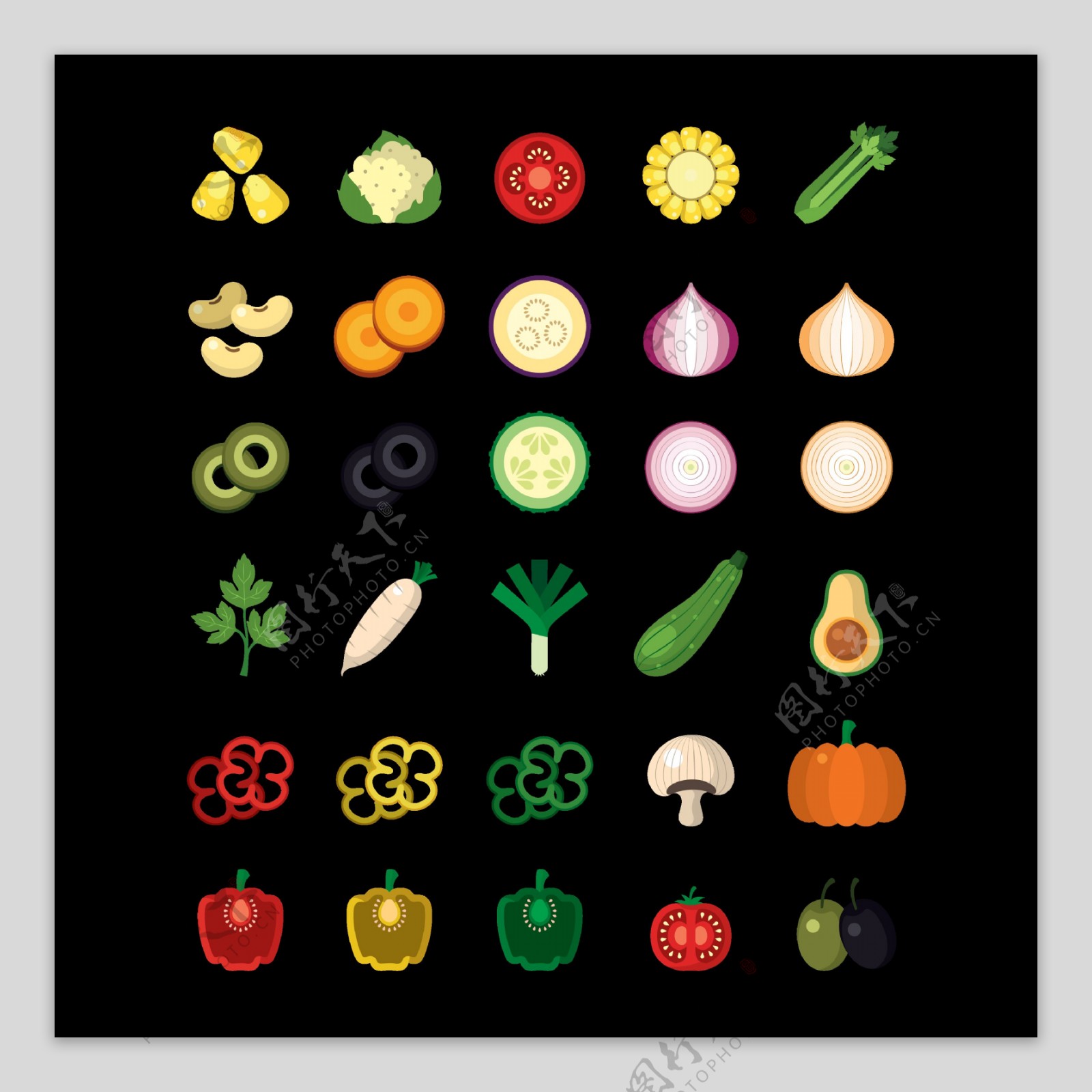各种写实蔬菜免抠png透明图层素材