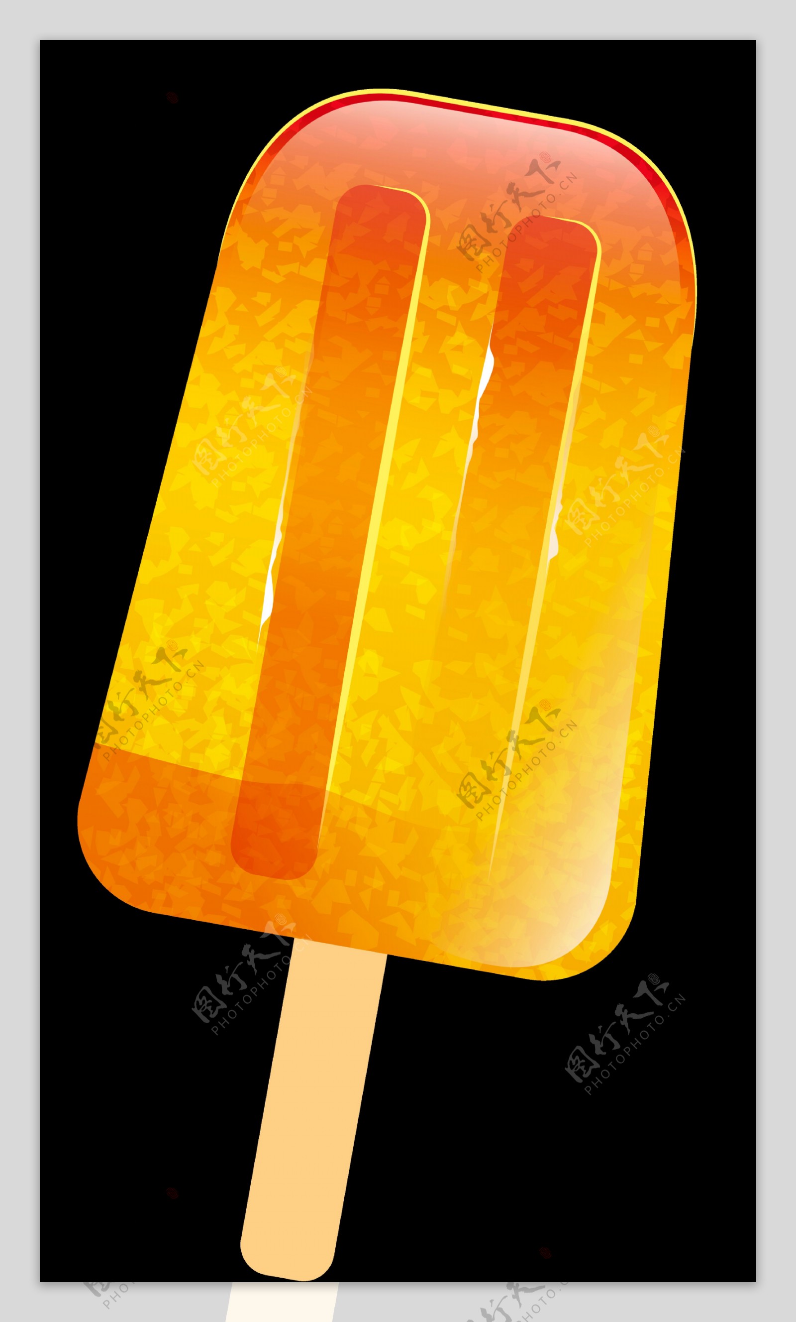 橙色冰淇淋免抠png透明图层素材