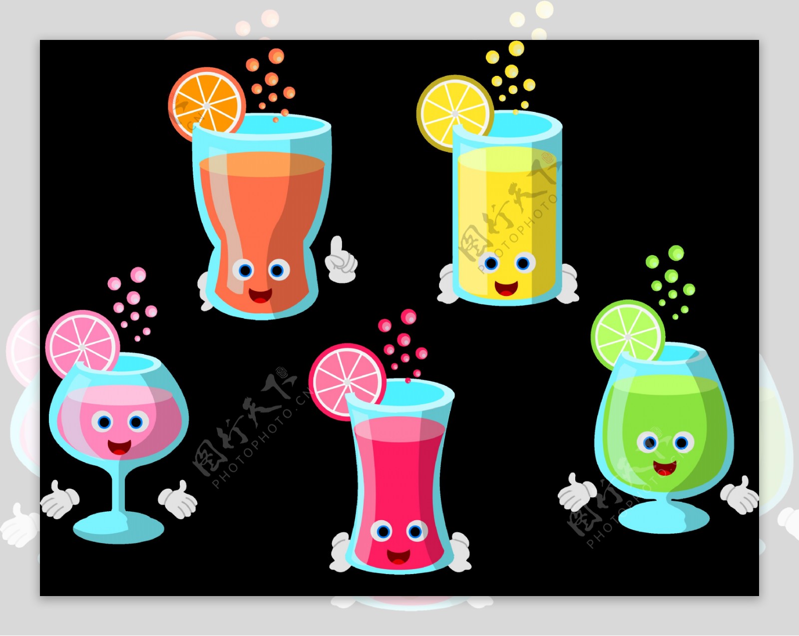 可爱果汁插画图标免抠png透明图层素材