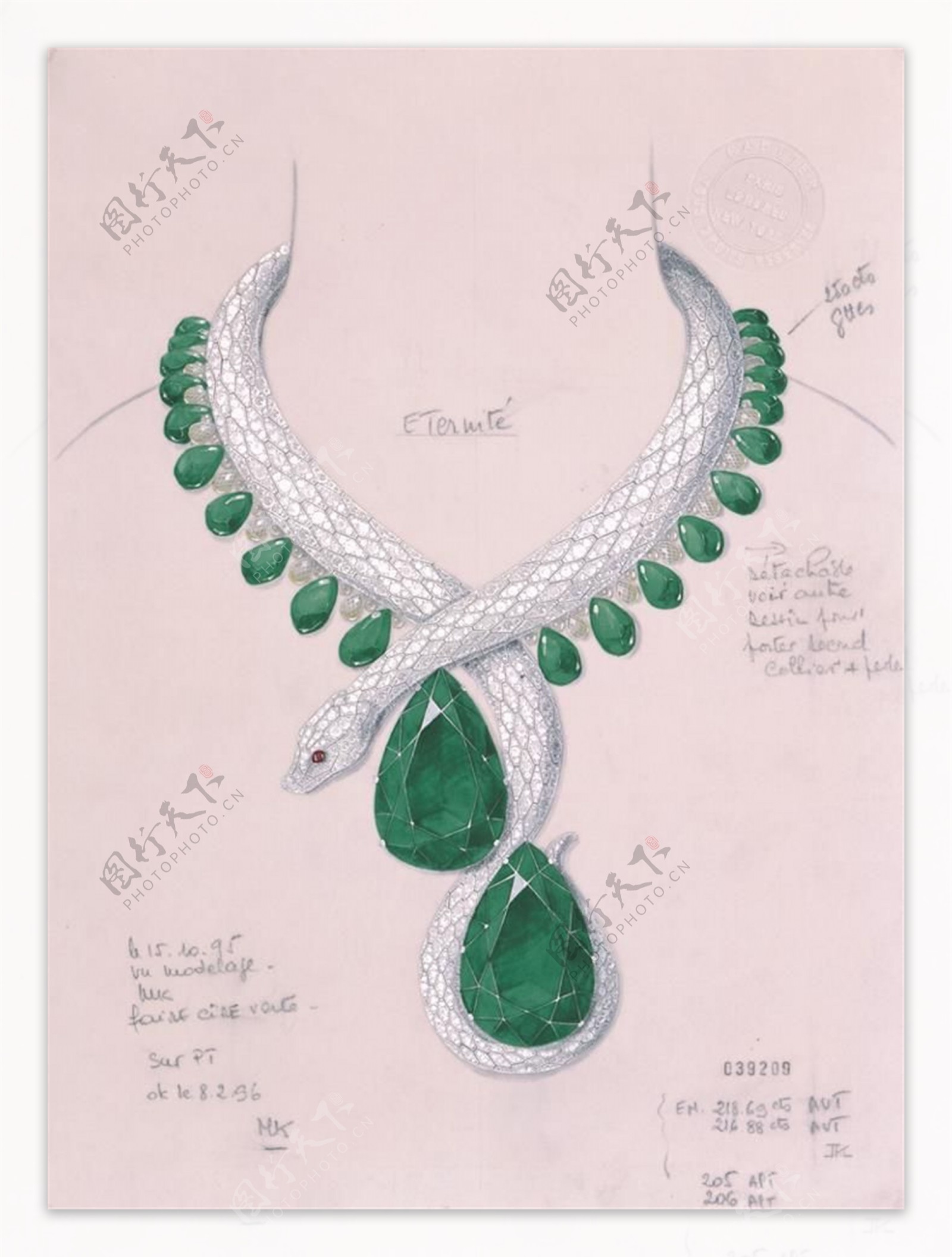 创意蛇链手绘珠宝PSD图片