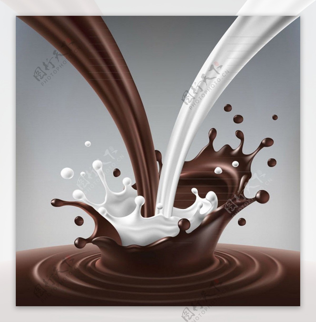 美味巧克力牛奶混合矢量素材