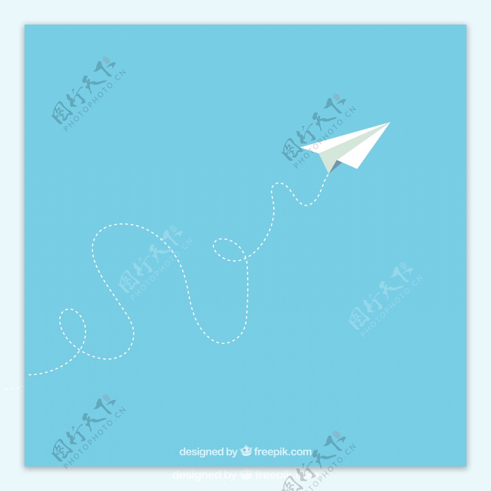 飞向天空的纸飞机矢量素材图片