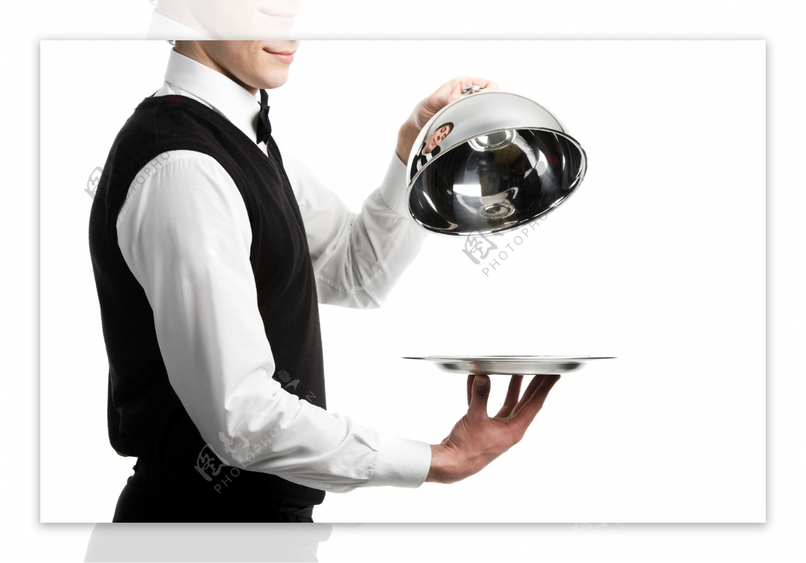 餐厅服务员服务姿势图片