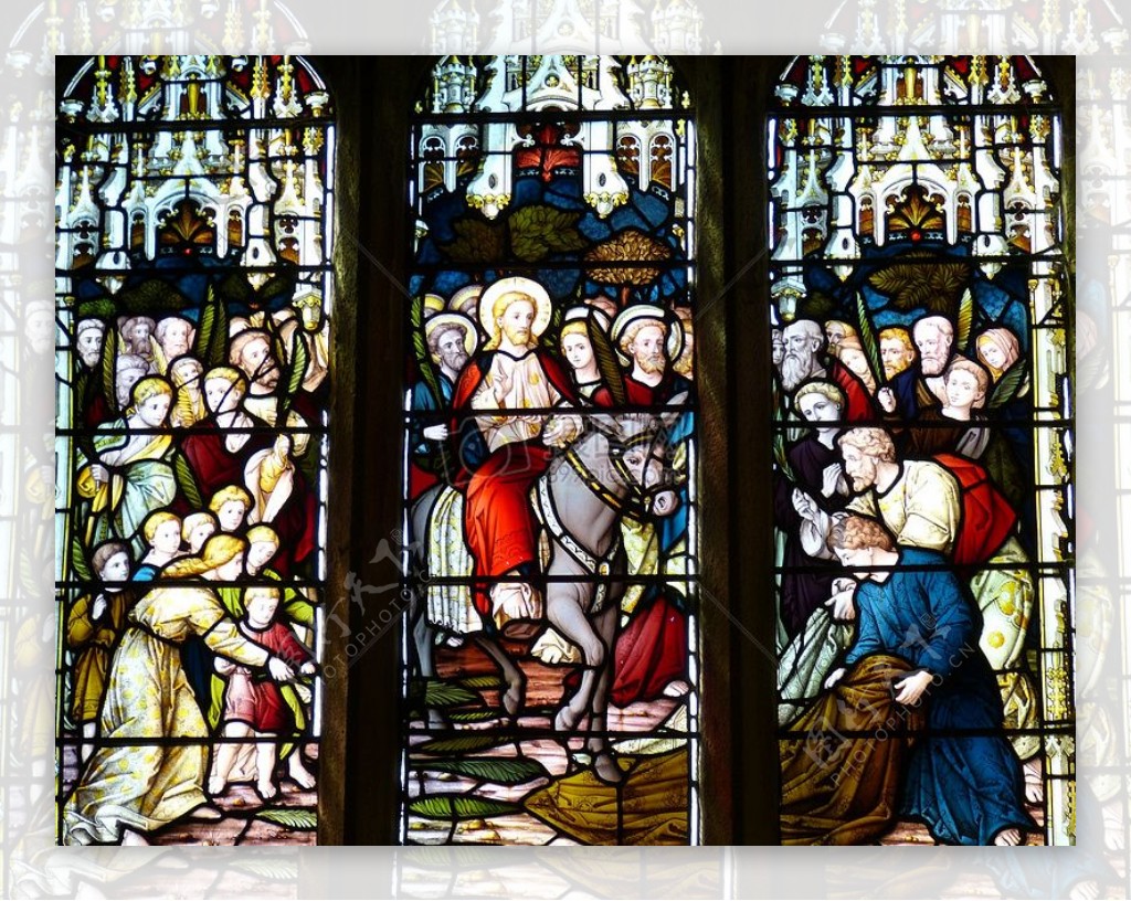 教堂彩绘玻璃图画