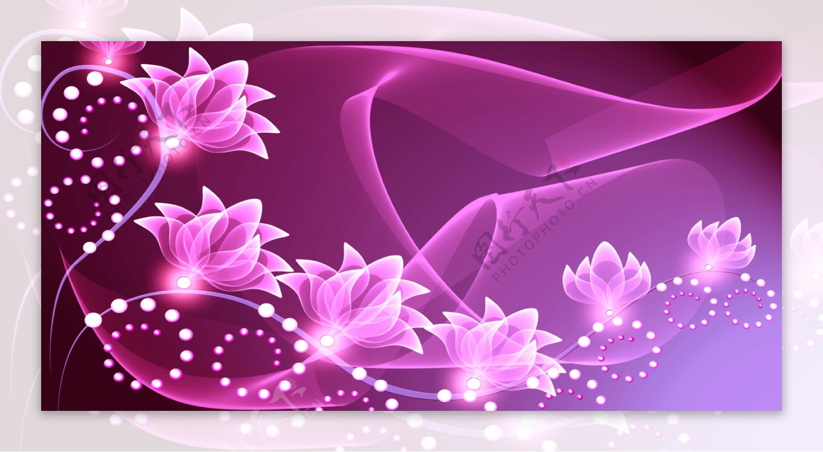 紫色花朵效果装饰画