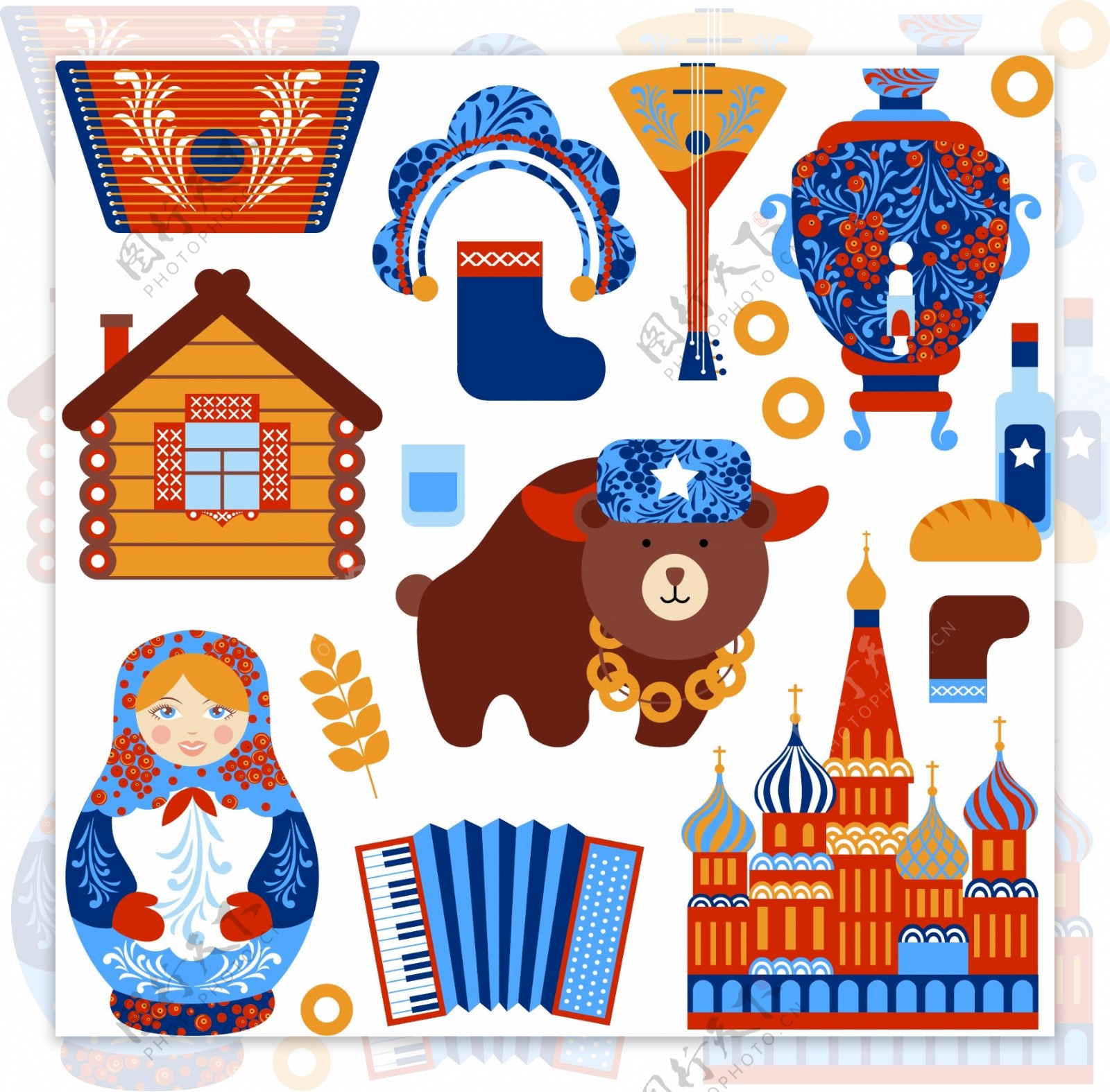 俄罗斯旅行主题插画