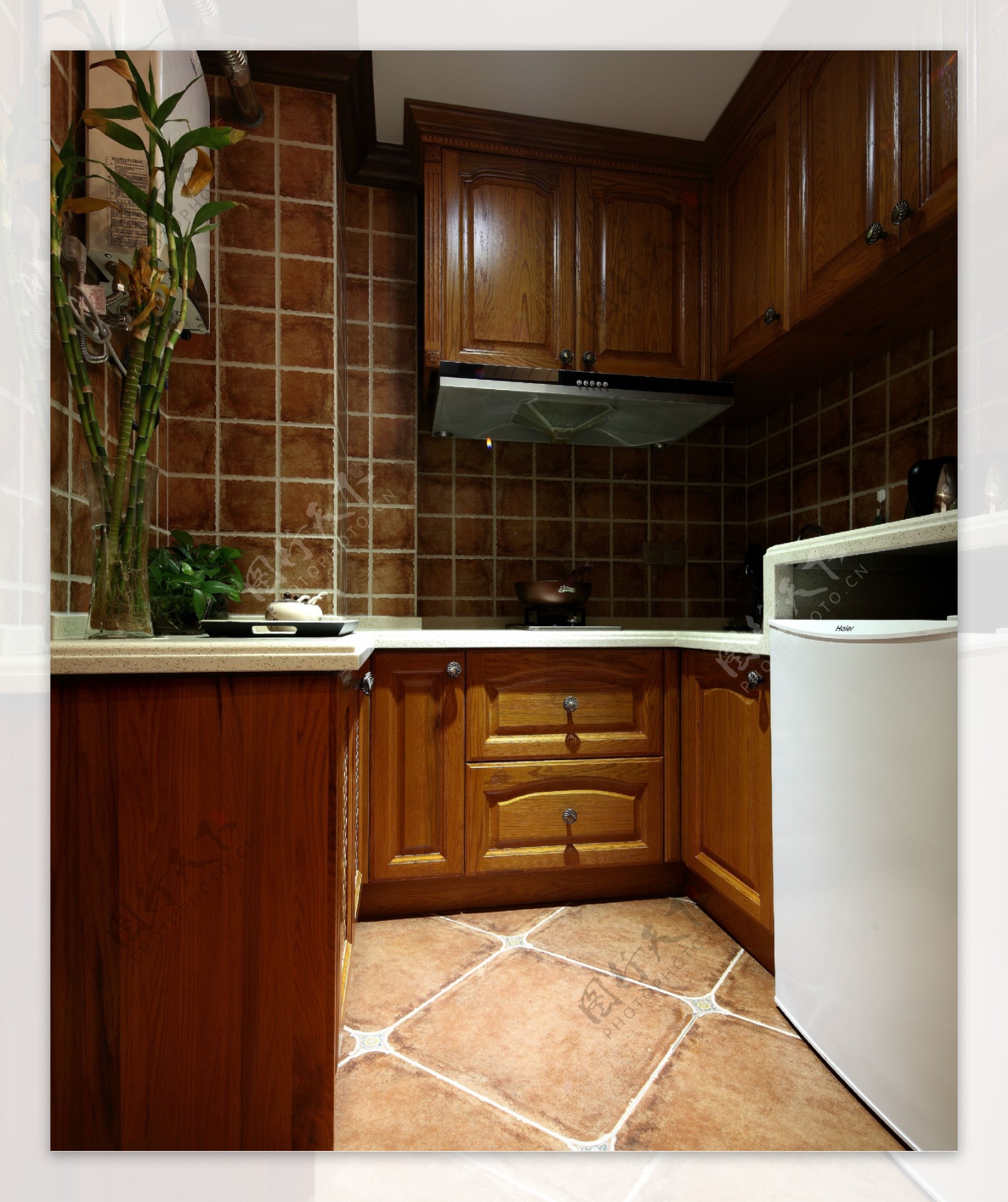 美式简约厨房装修效果图图片素材-编号24842593-图行天下