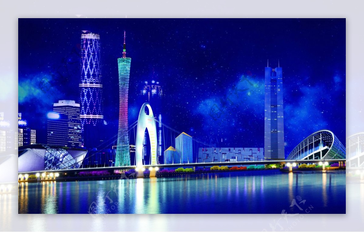 广州城市风景图片设计psd素材