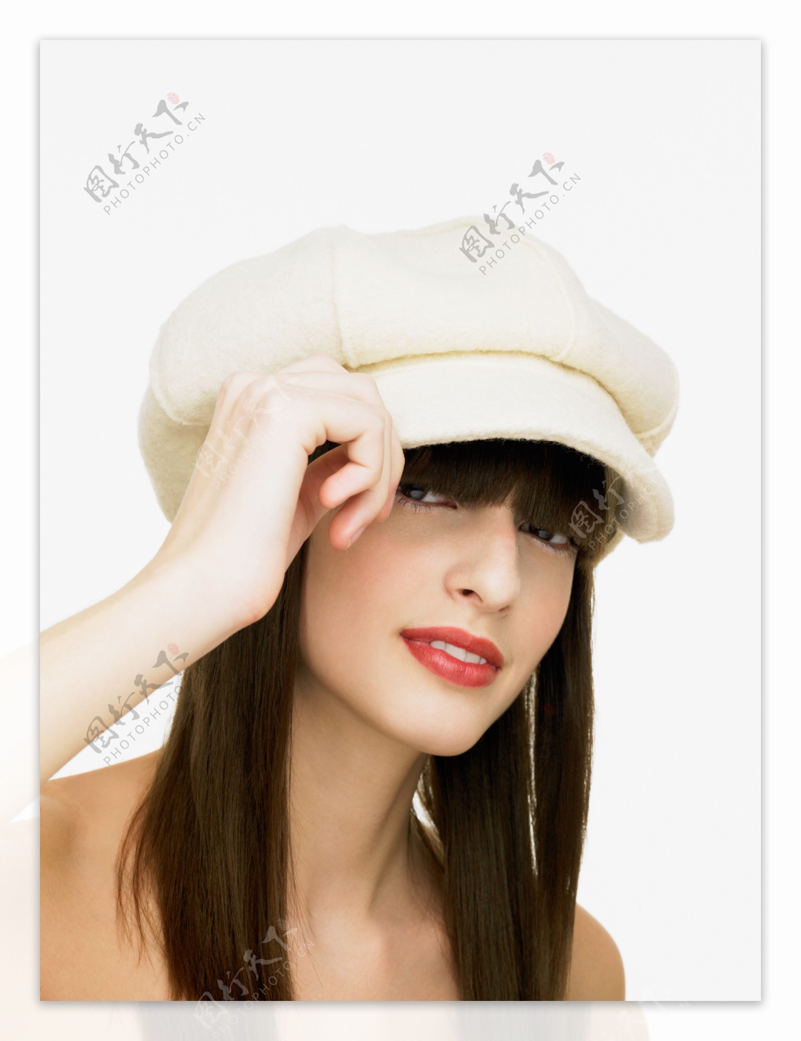 戴帽子的时尚外国女孩图片图片