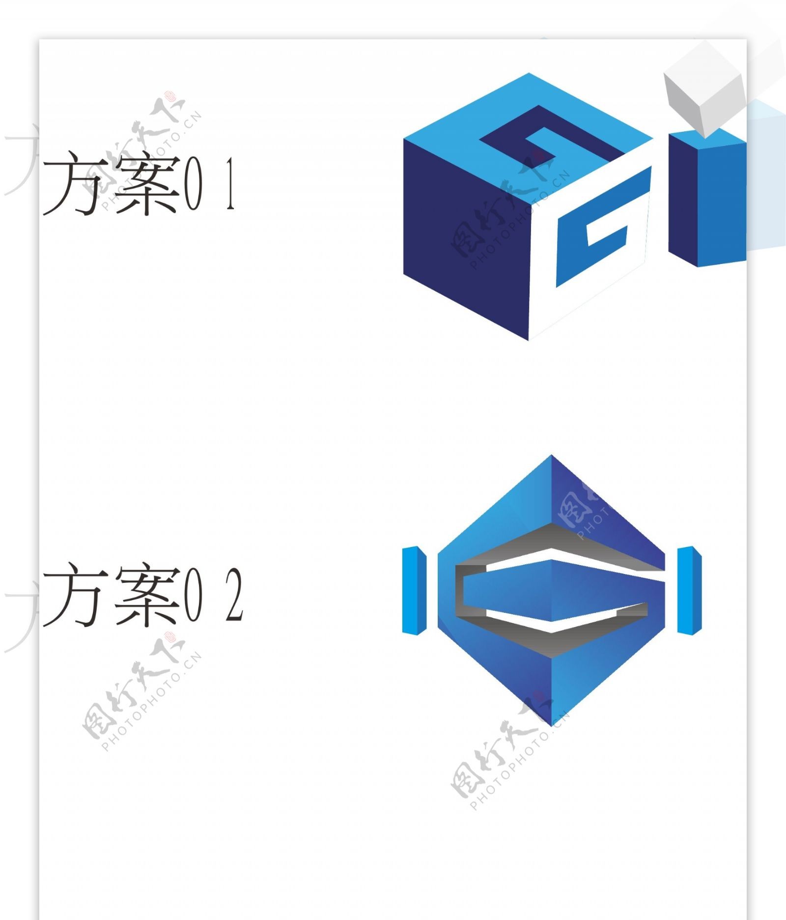 Glogo标识VI立体logo