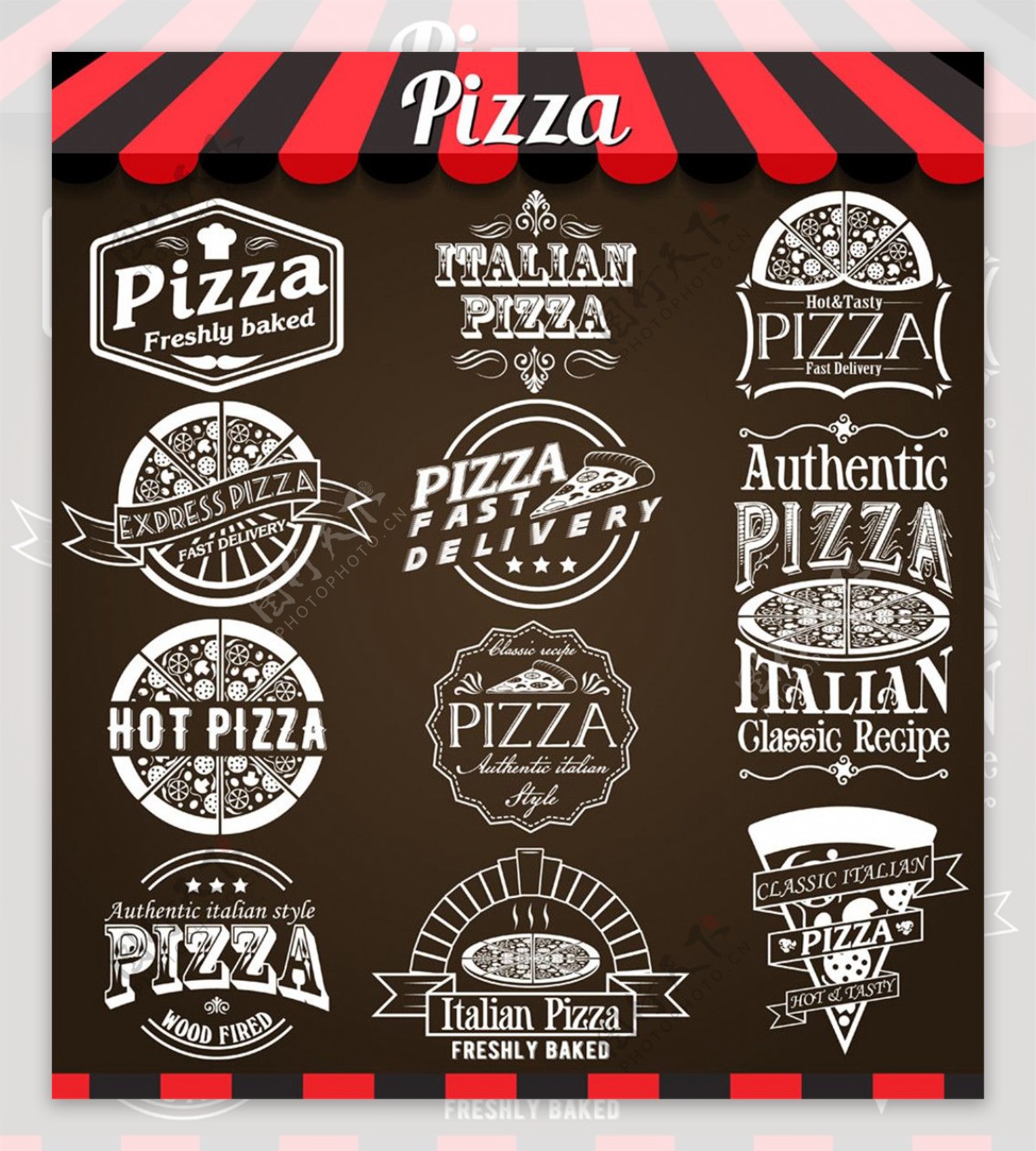 披萨美食标签图片