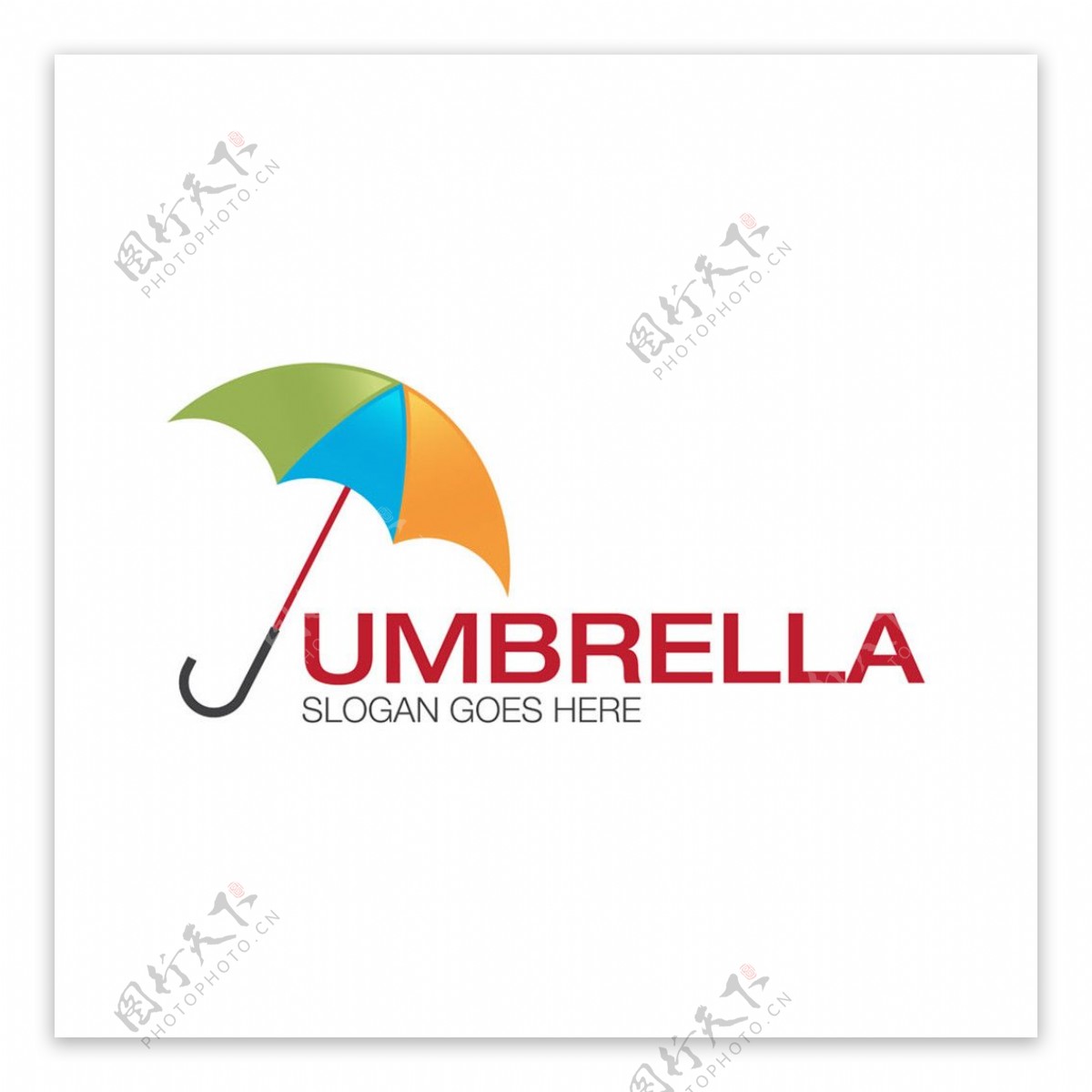 彩色雨伞标志图片
