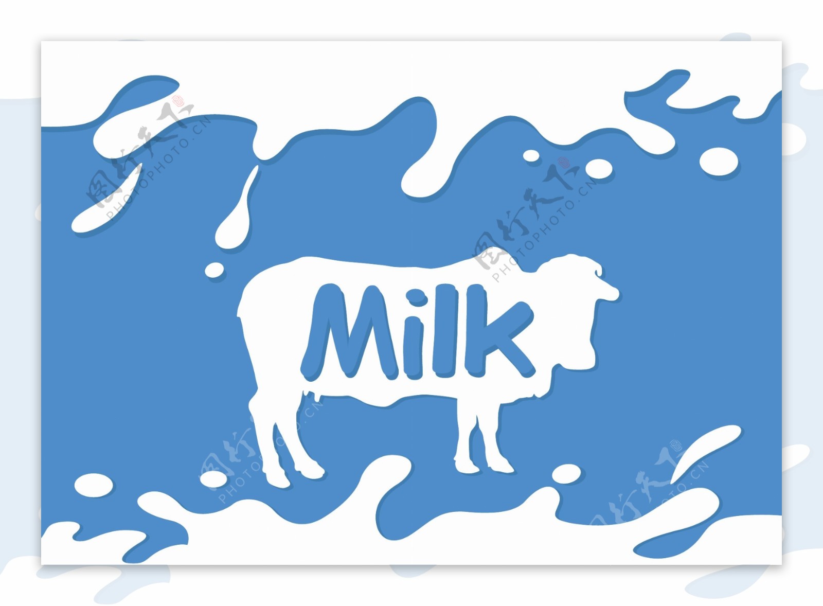 牛奶奶牛广告背景