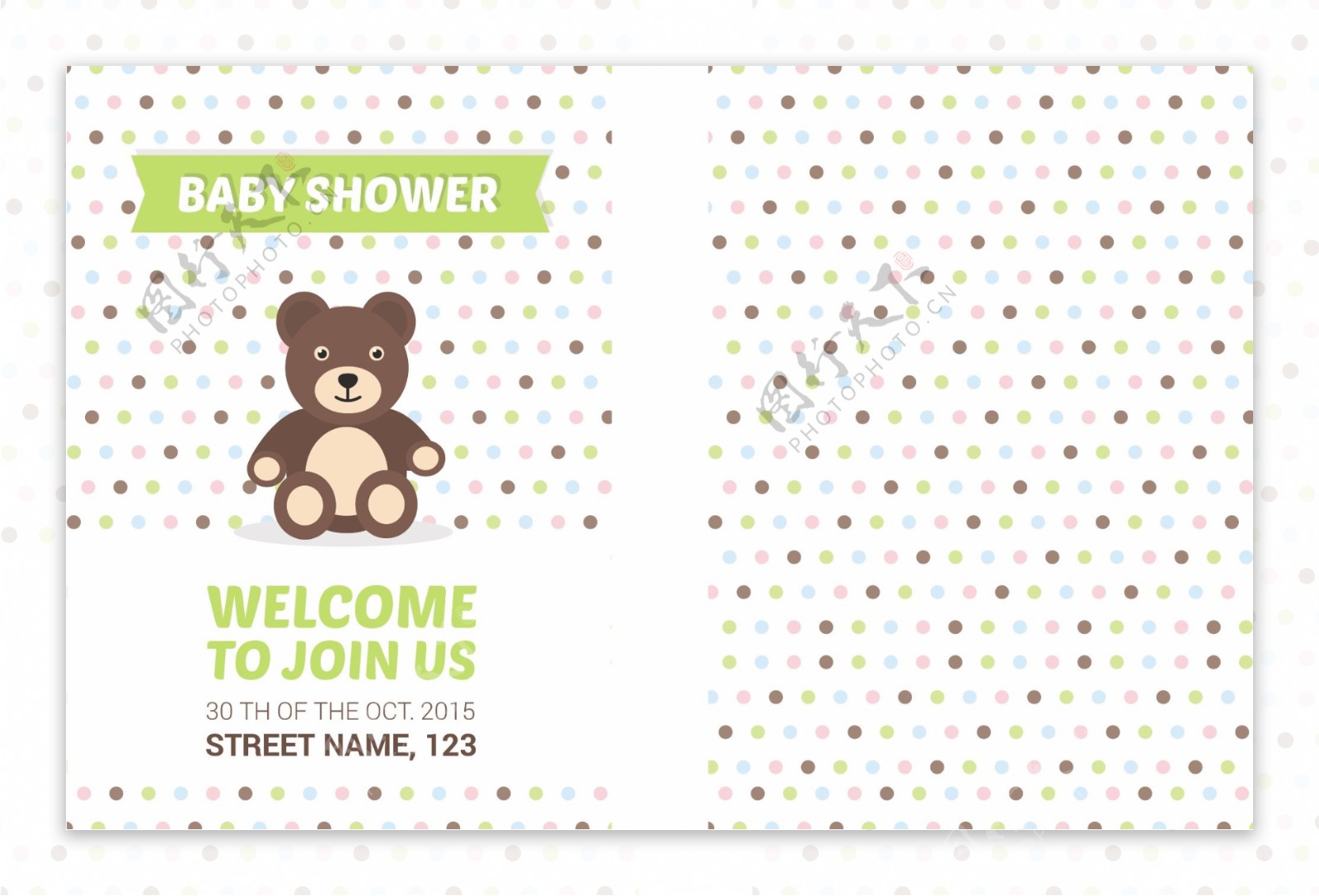 泰迪熊宝宝洗澡的邀请