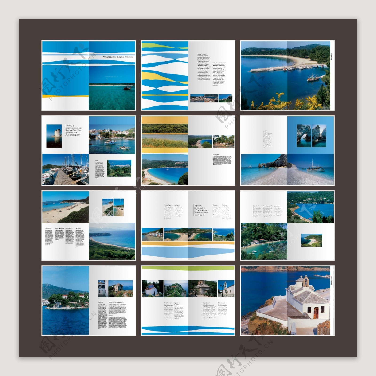 海滨城市自然旅游宣传画册设计图片