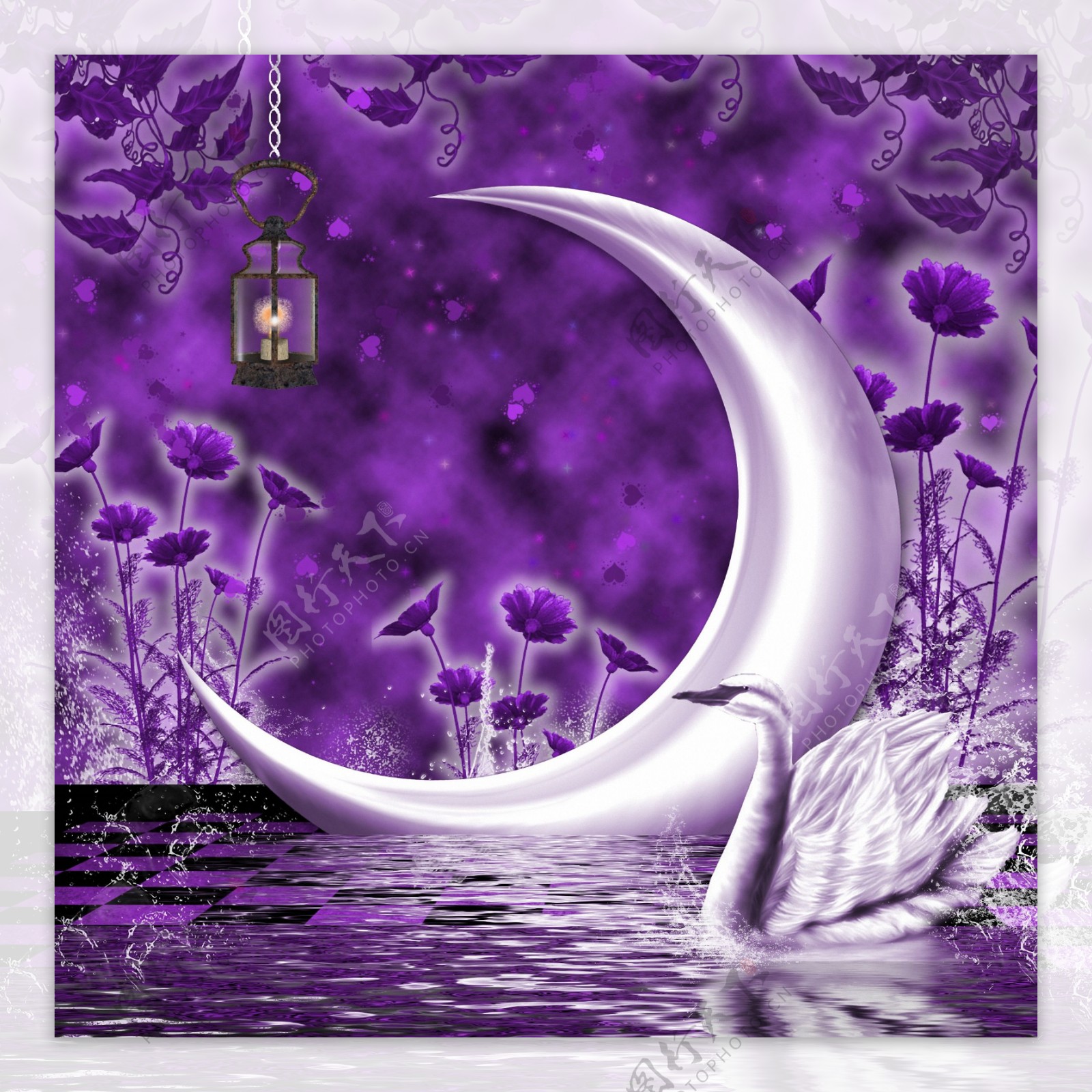 紫色梦幻动画背景图片