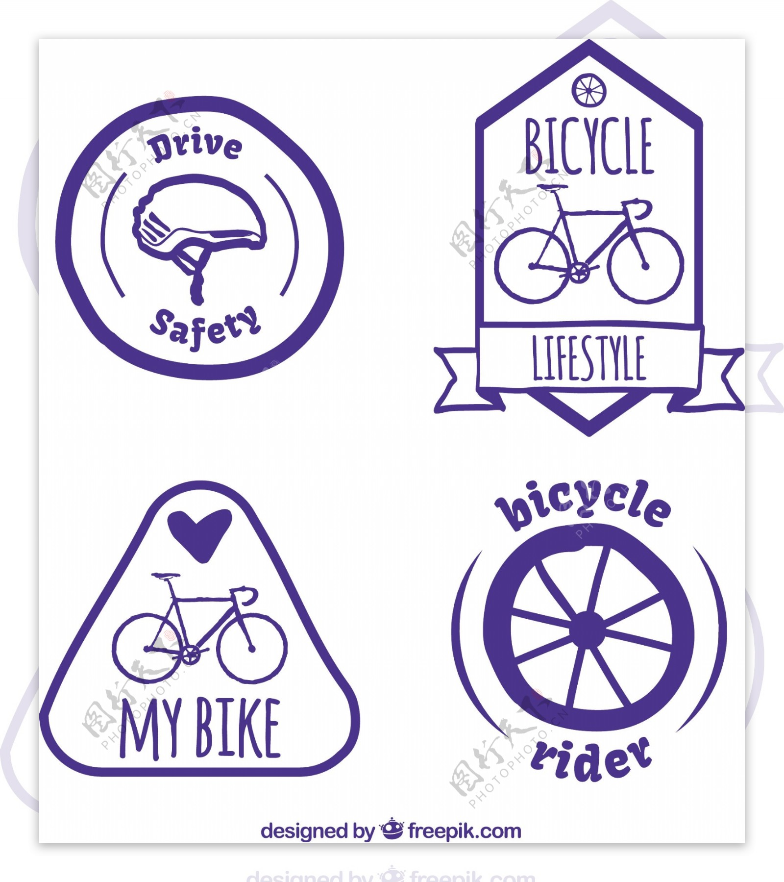 手绘自行车标签包