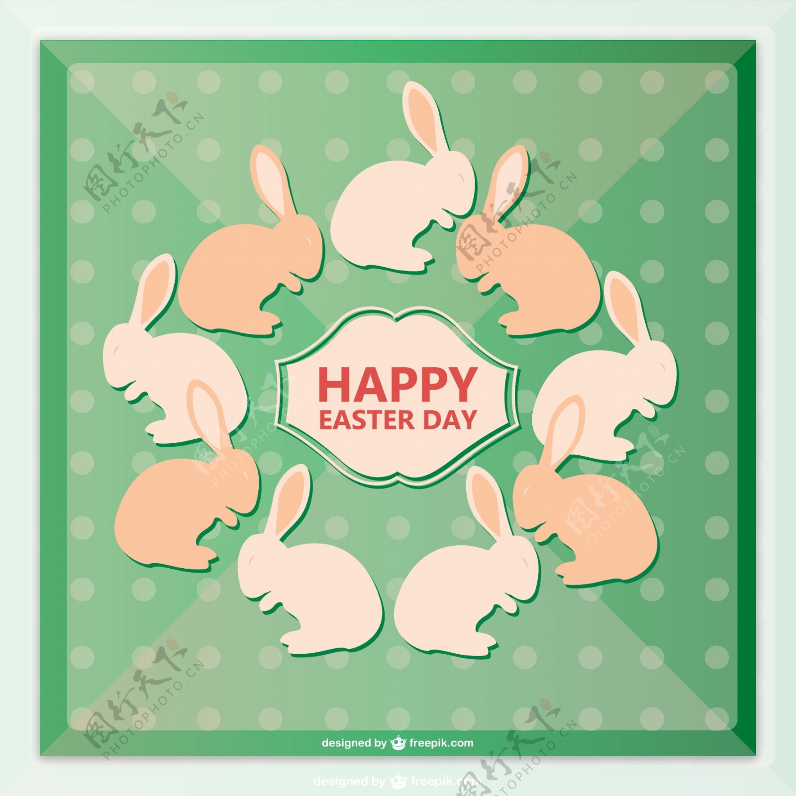 复活节兔子卡的设计