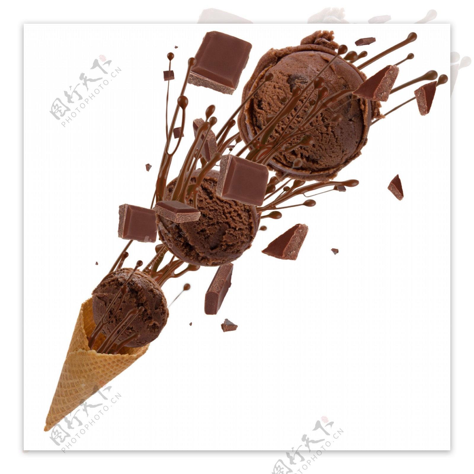 巧克力冰激凌甜筒图片