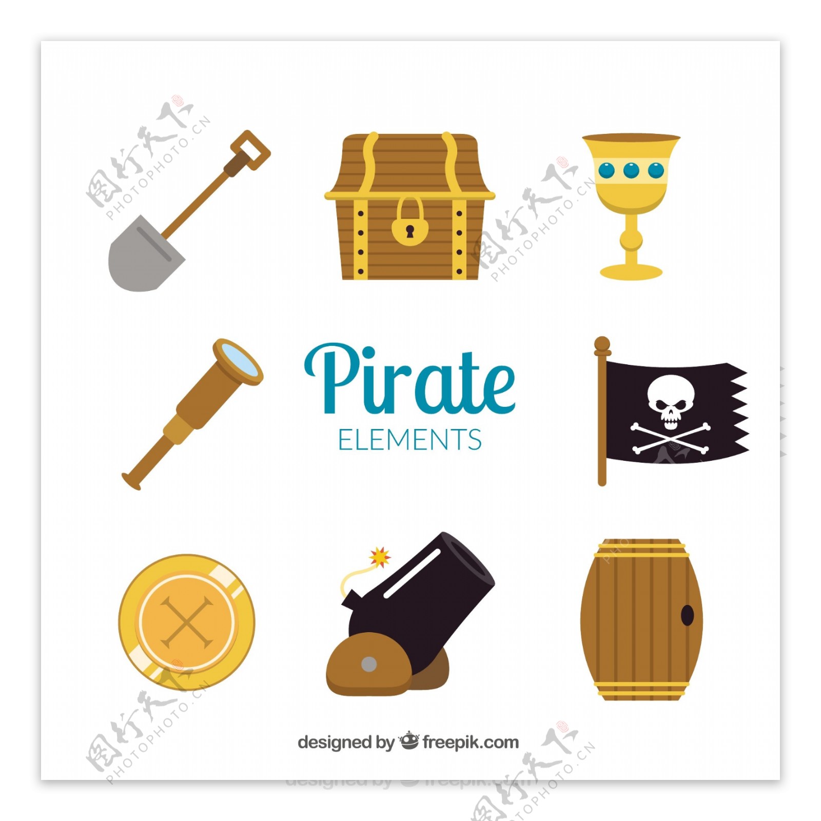 各种海盗元素图标
