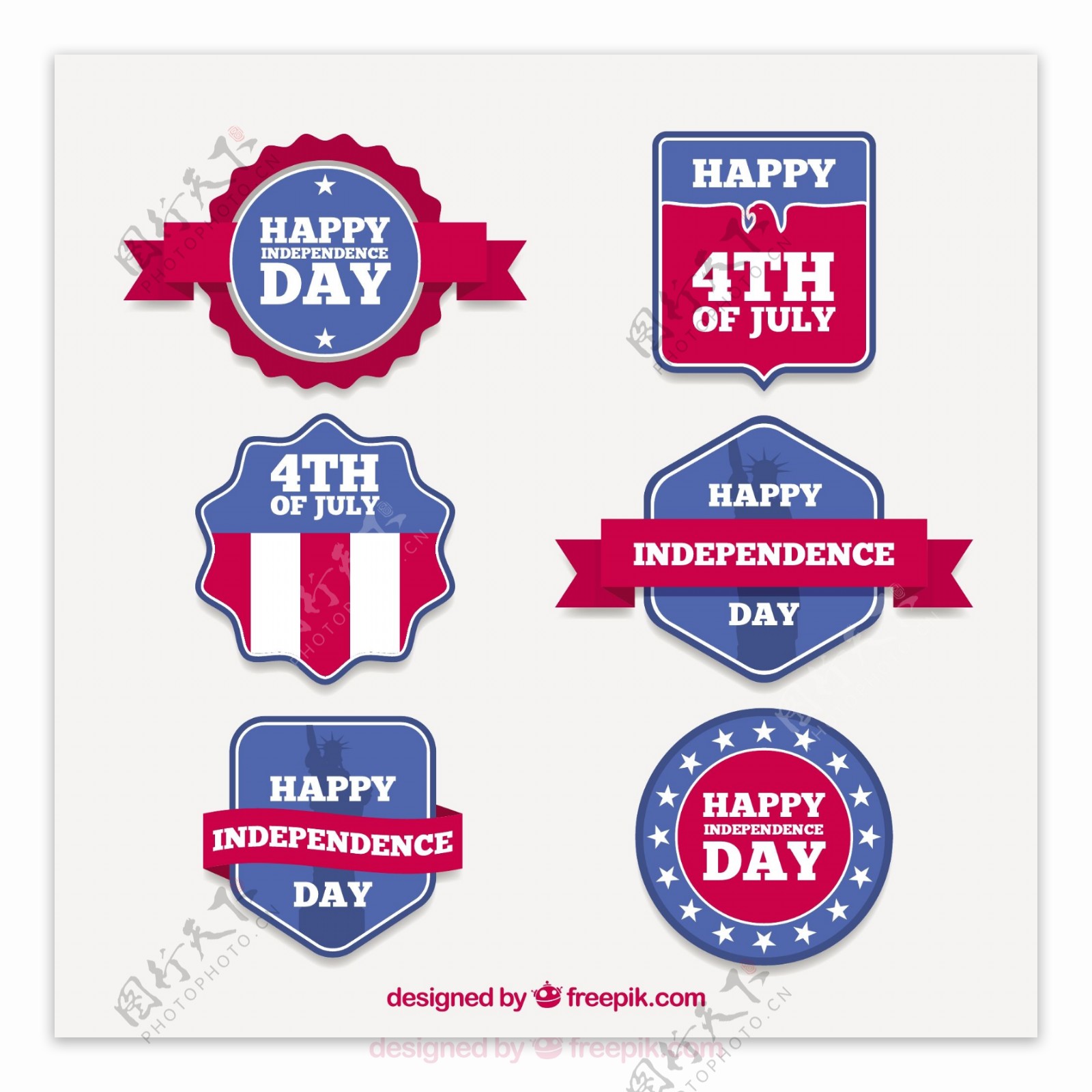 美国独立日装饰贴纸图标
