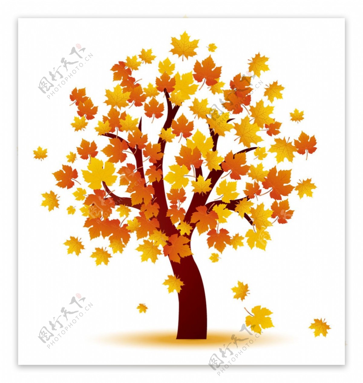 秋天的树的创意背景矢量艺术素材