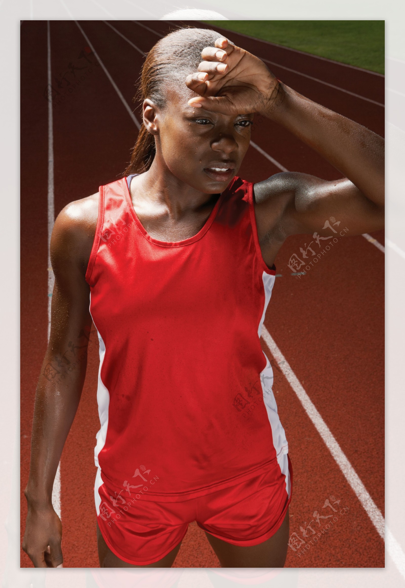 女性长跑黑人运动员高清图片