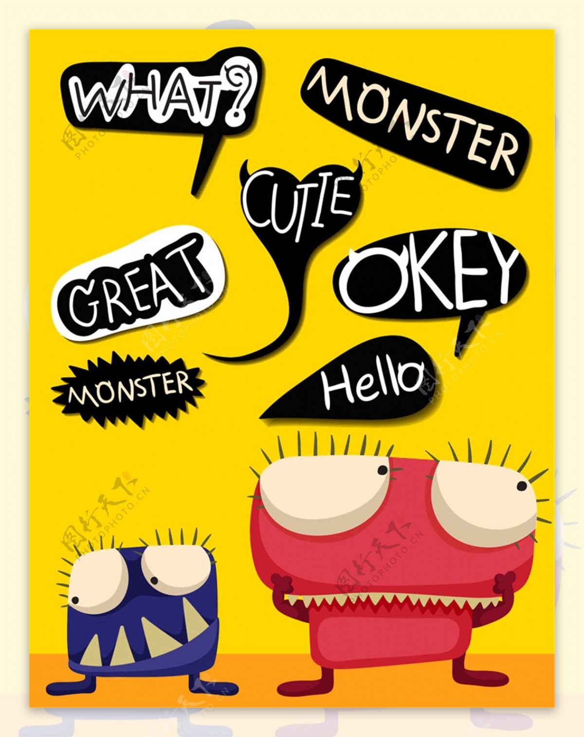 卡通怪物对话框图片