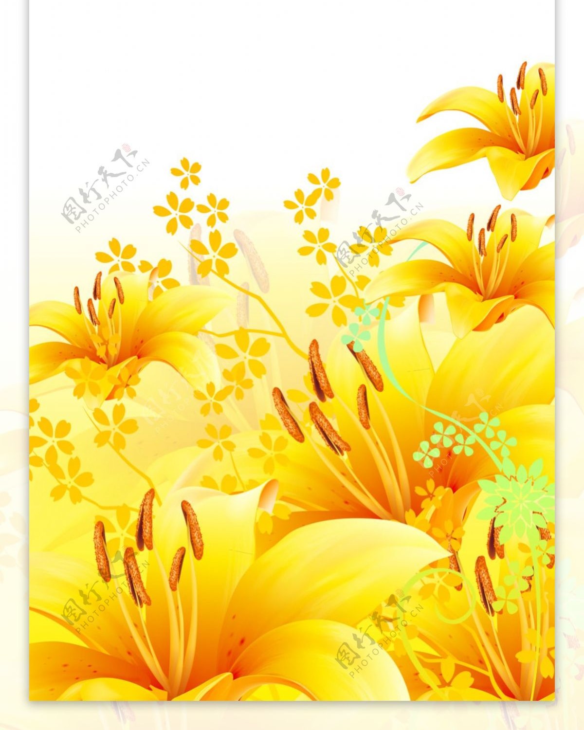 精美黄色花纹展架设计模板素材海报画面