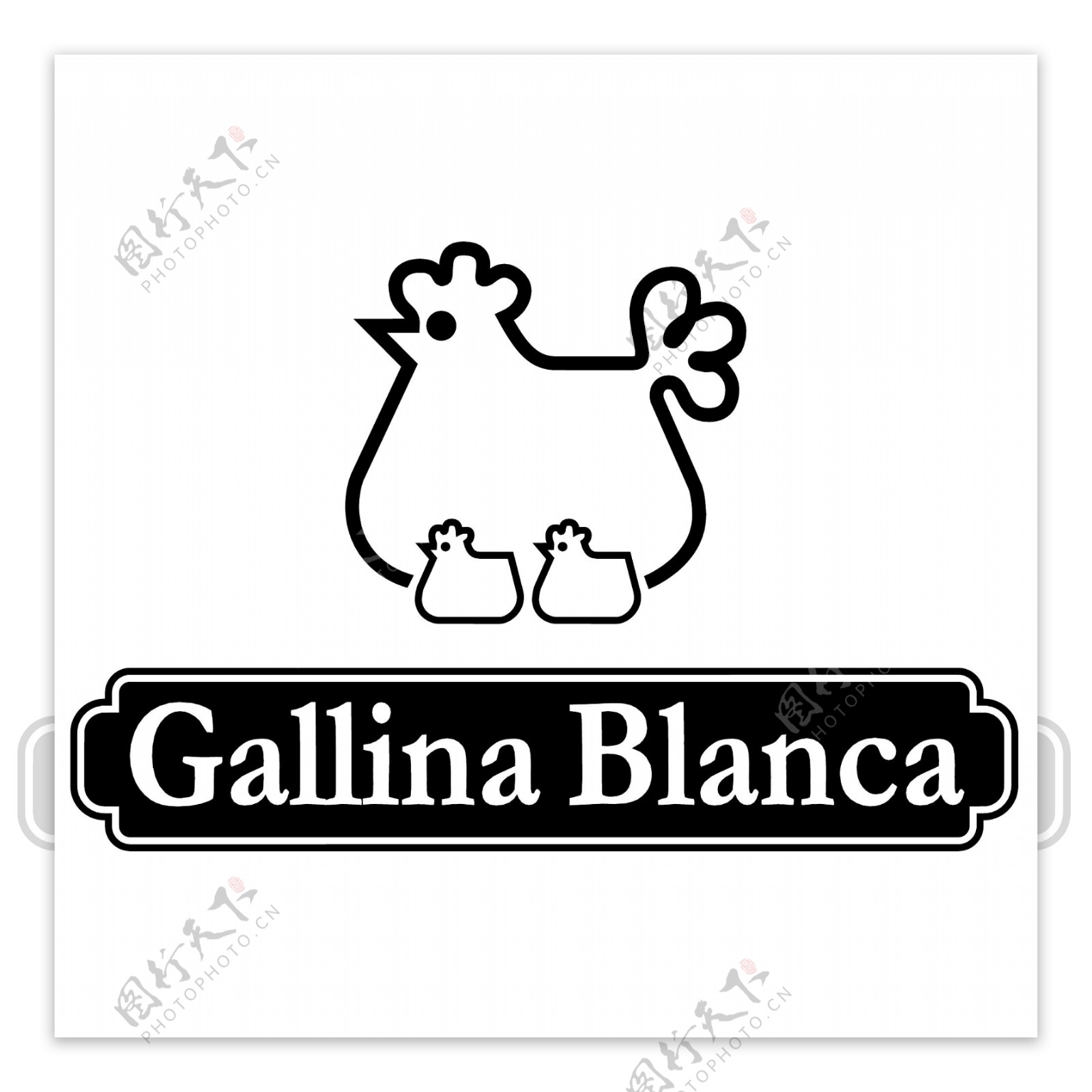 母鸡带小鸡创意logo设计