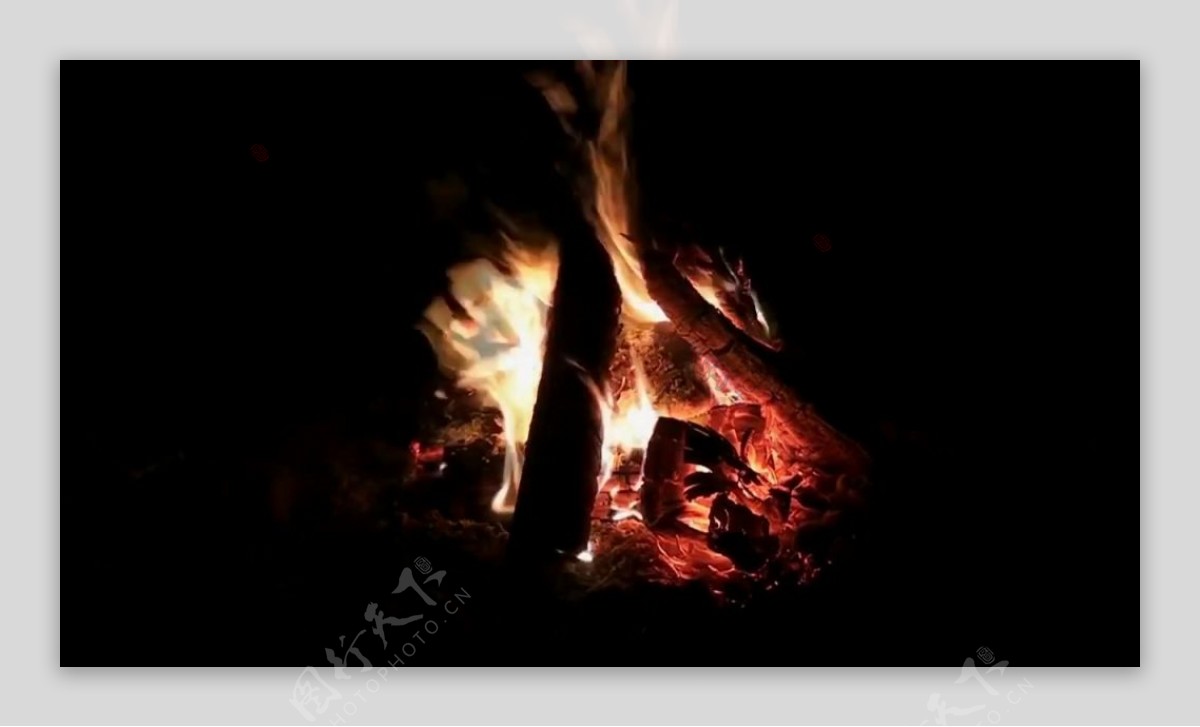 野外篝火火焰视频素材
